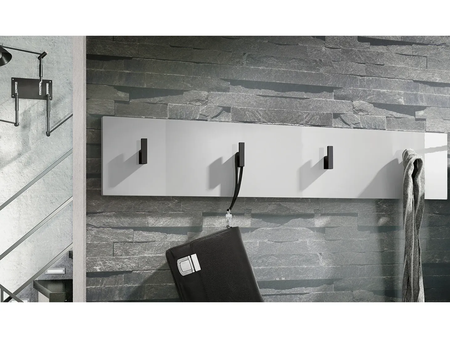 Panel de pared Linea V2 en blanco de alto brillo