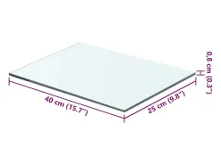 Paneles de estantería 2 piezas Vidrio transparente 40 x 25 cm
