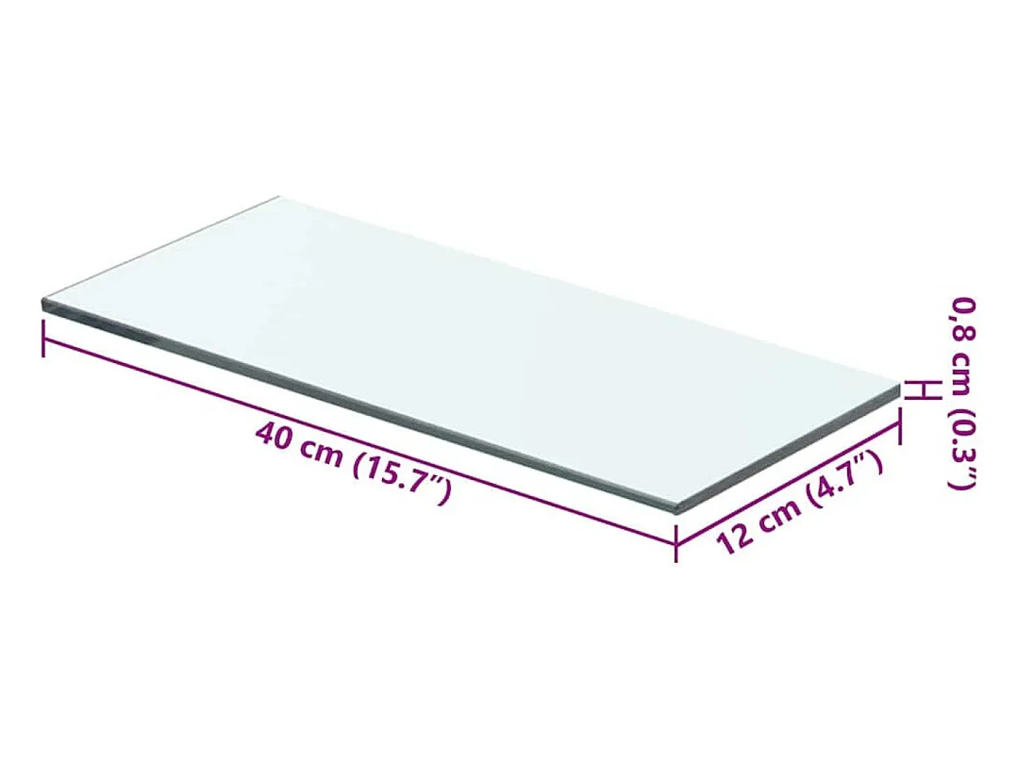 Paneles de estantería 2 piezas Vidrio transparente 40 x 12 cm