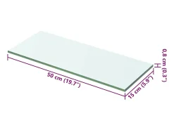 Paneles de estantería 2 piezas Vidrio transparente 50 x 15 cm