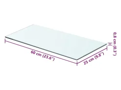 Paneles de estantería 2 uds Cristal transparente 60x25 cm