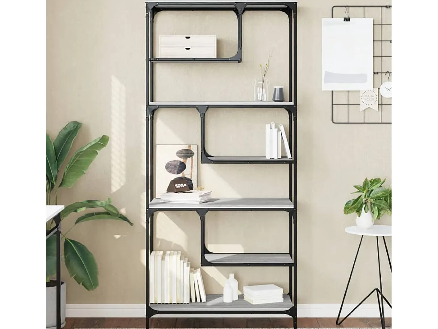 Pelin Estantería madera de ingeniería gris Sonoma 81x36x176 cm