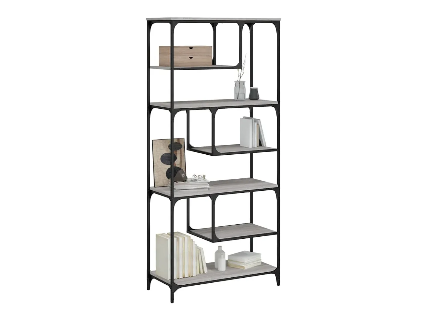 Pelin Estantería madera de ingeniería gris Sonoma 81x36x176 cm