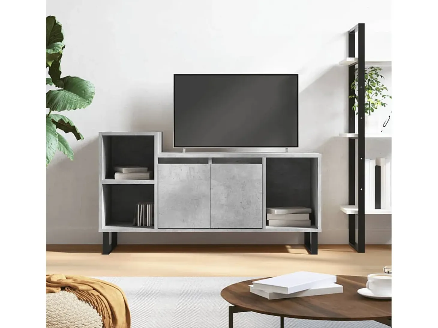 Pelkosenniemi Mueble para TV madera contrachapada gris hormigón 100x35x55 cm