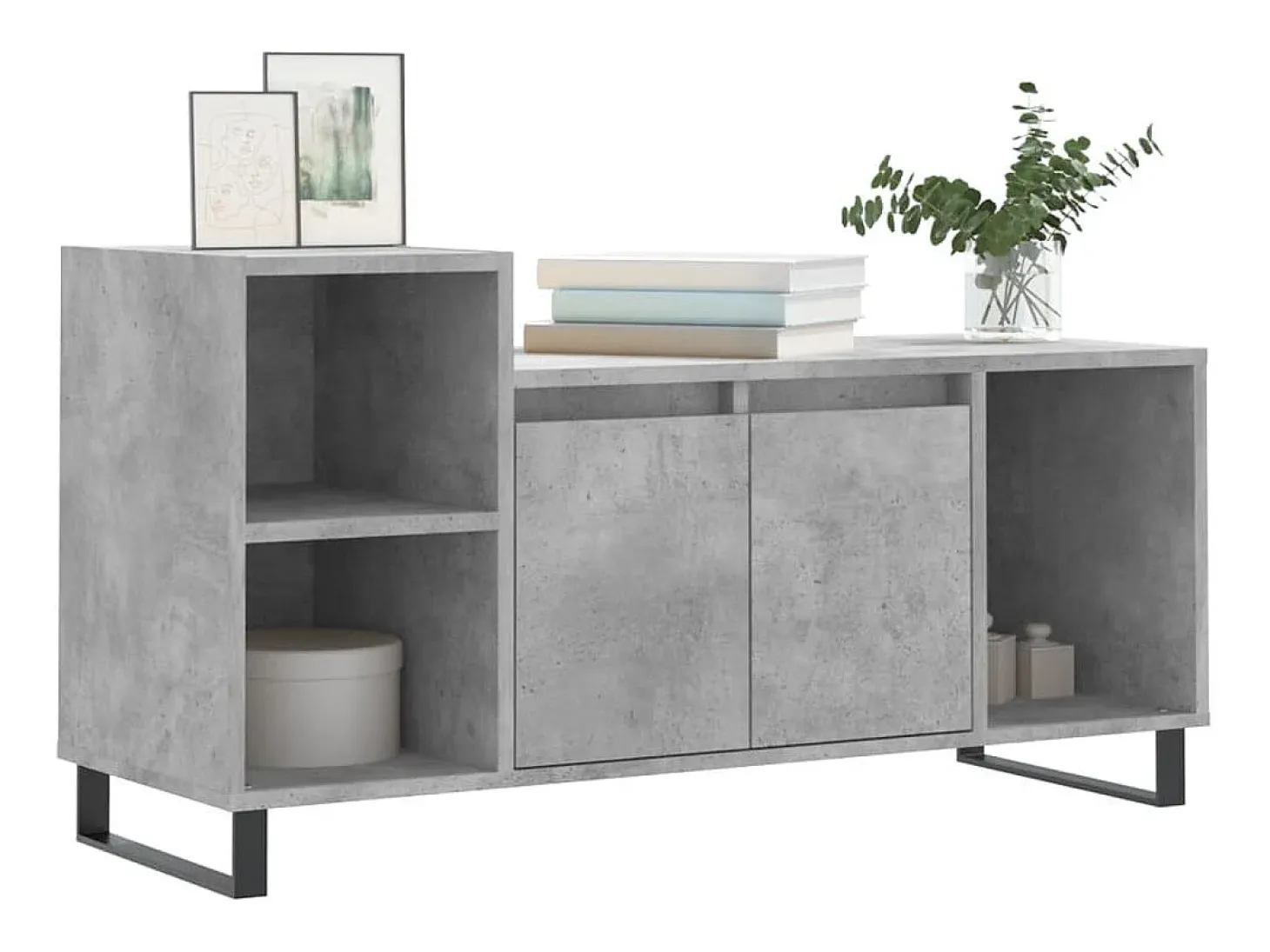 Pelkosenniemi Mueble para TV madera contrachapada gris hormigón 100x35x55 cm