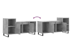 Pelkosenniemi Mueble para TV madera contrachapada gris hormigón 100x35x55 cm