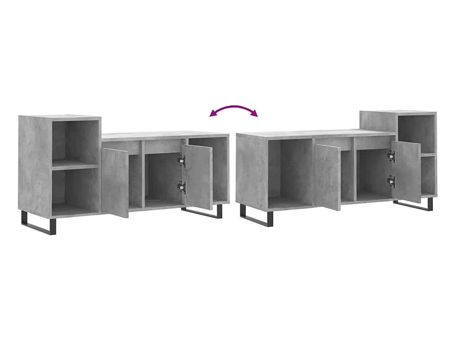 Pelkosenniemi Mueble para TV madera contrachapada gris hormigón 100x35x55 cm