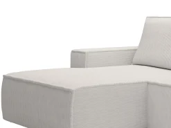 Pequeño Sofá cama rinconera izquierda de pana color beige AMELIA