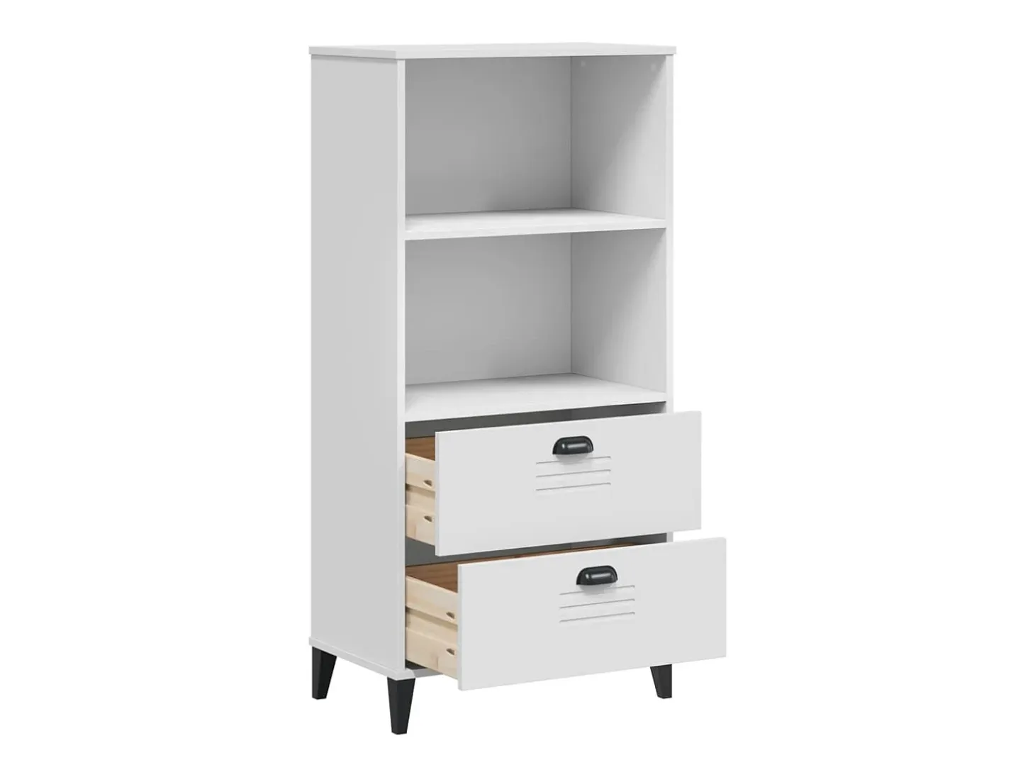 Peralyn Librería VIKEN madera de ingeniería blanco 60x35x123 cm