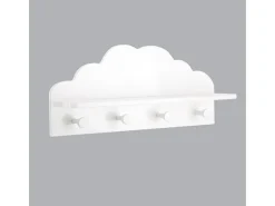 Perchero 4 colgadores mdf blanco 12x48x22cm