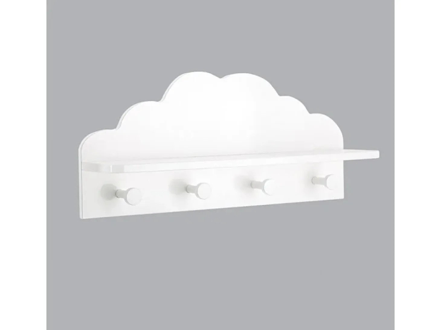 Perchero 4 colgadores mdf blanco 12x48x22cm
