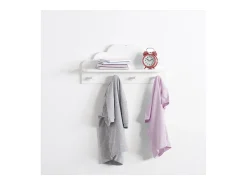 Perchero 4 colgadores mdf blanco 12x48x22cm