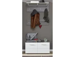Perchero 4 ganchos melamina gris Bezzi