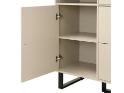 Perchero beige - Armario de 2 cajones y 3 puertas - Almacenamiento abierto
