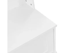 Perchero blanco con 4 ganchos y 2 puertas de almacenamiento – Para recibidores y pasillos