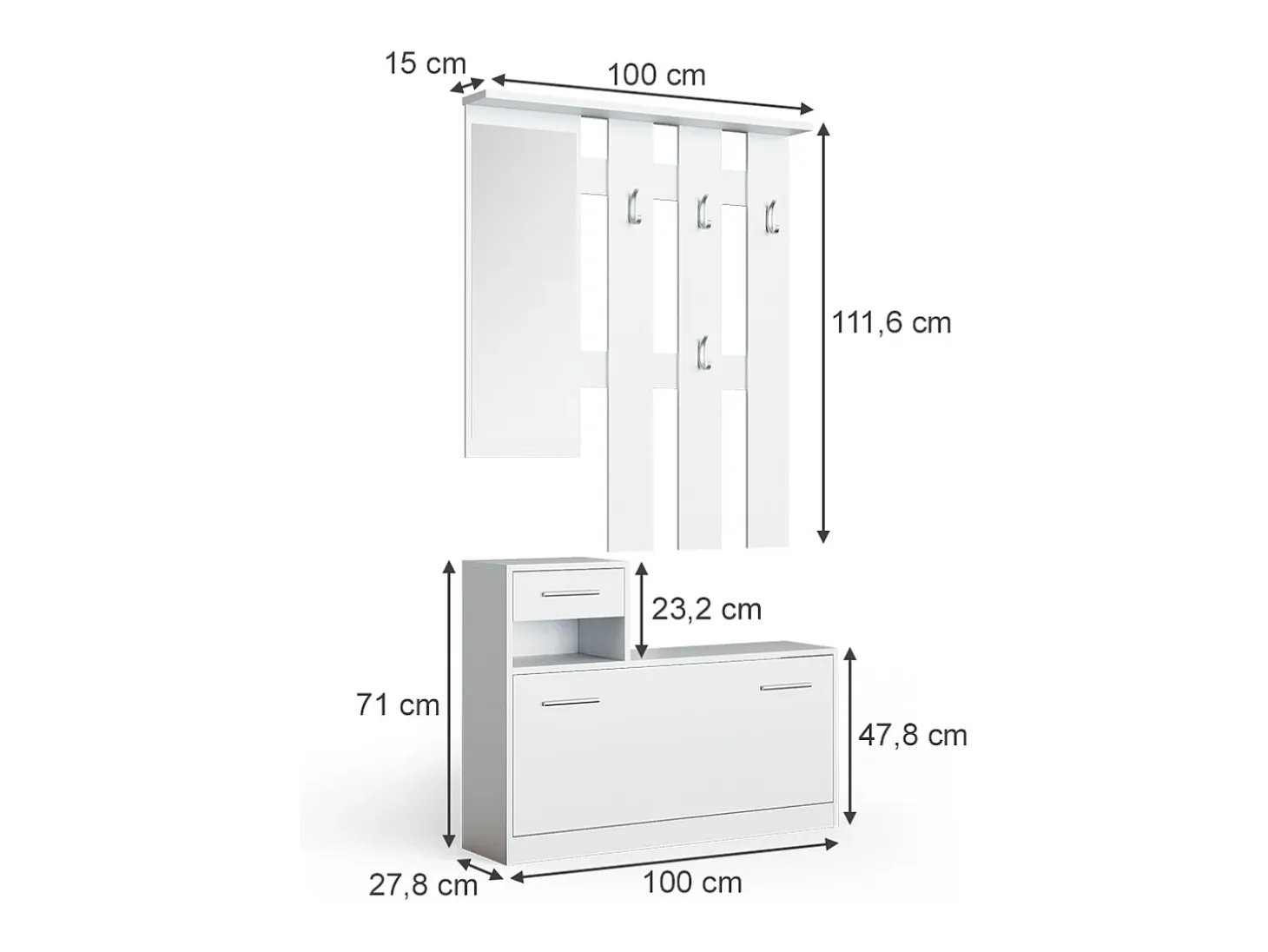 Perchero blanco 100x27.8x111.6 billy