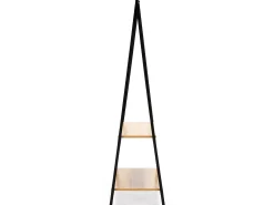 Perchero Carla 2 estantes 1 barra, color roble/negro, 150 cm altura