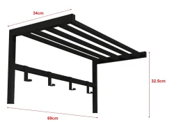 Perchero con 4 ganchos 325 x 69 x 34 cm negro 03_0008184