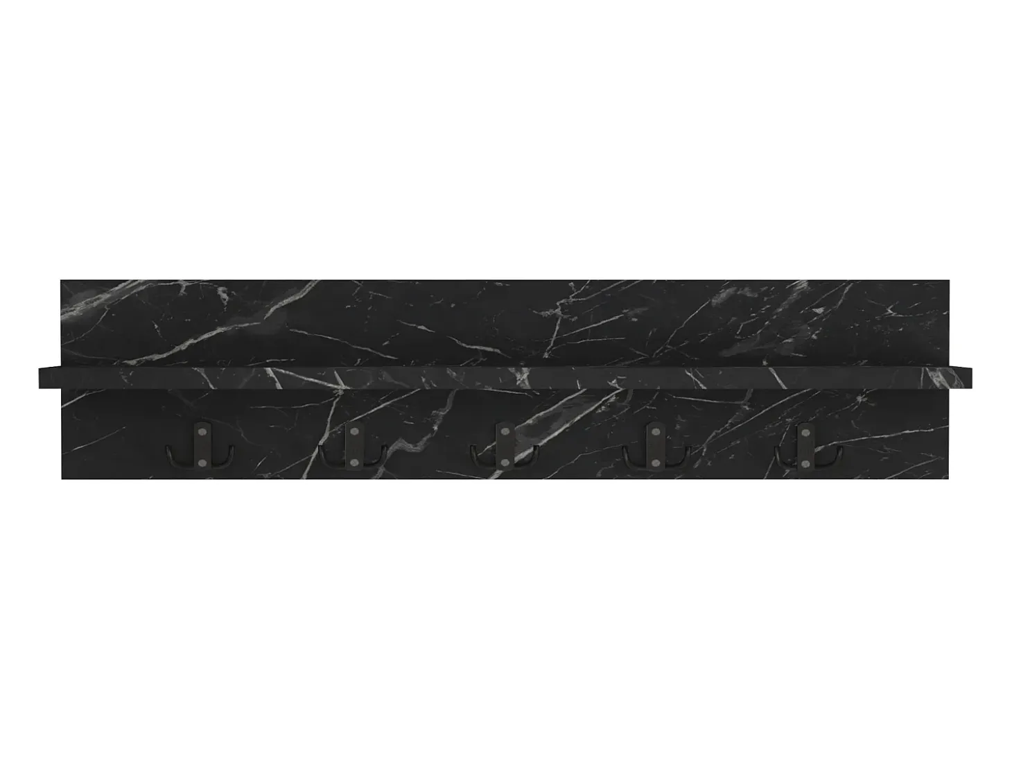 Perchero con 10 ganchos 80 x 13 x 18 cm efecto mármol negro 03_0008170