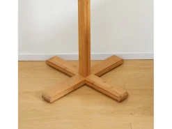 Perchero de bambú con 8 ganchos, diseño natural y funcional, color natural (49,5 x 49,5 x 178 cm)