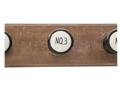 Perchero de madera con 6 ganchos 66.3 x 8.5 x 9 cm