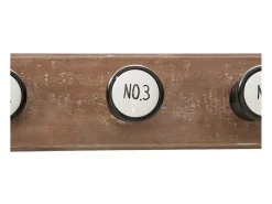 Perchero de madera con 6 ganchos 66.3 x 8.5 x 9 cm