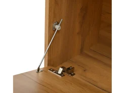 Perchero de madera con barra para colgar, espejo y estante de almacenamiento – Para recibidor y salón
