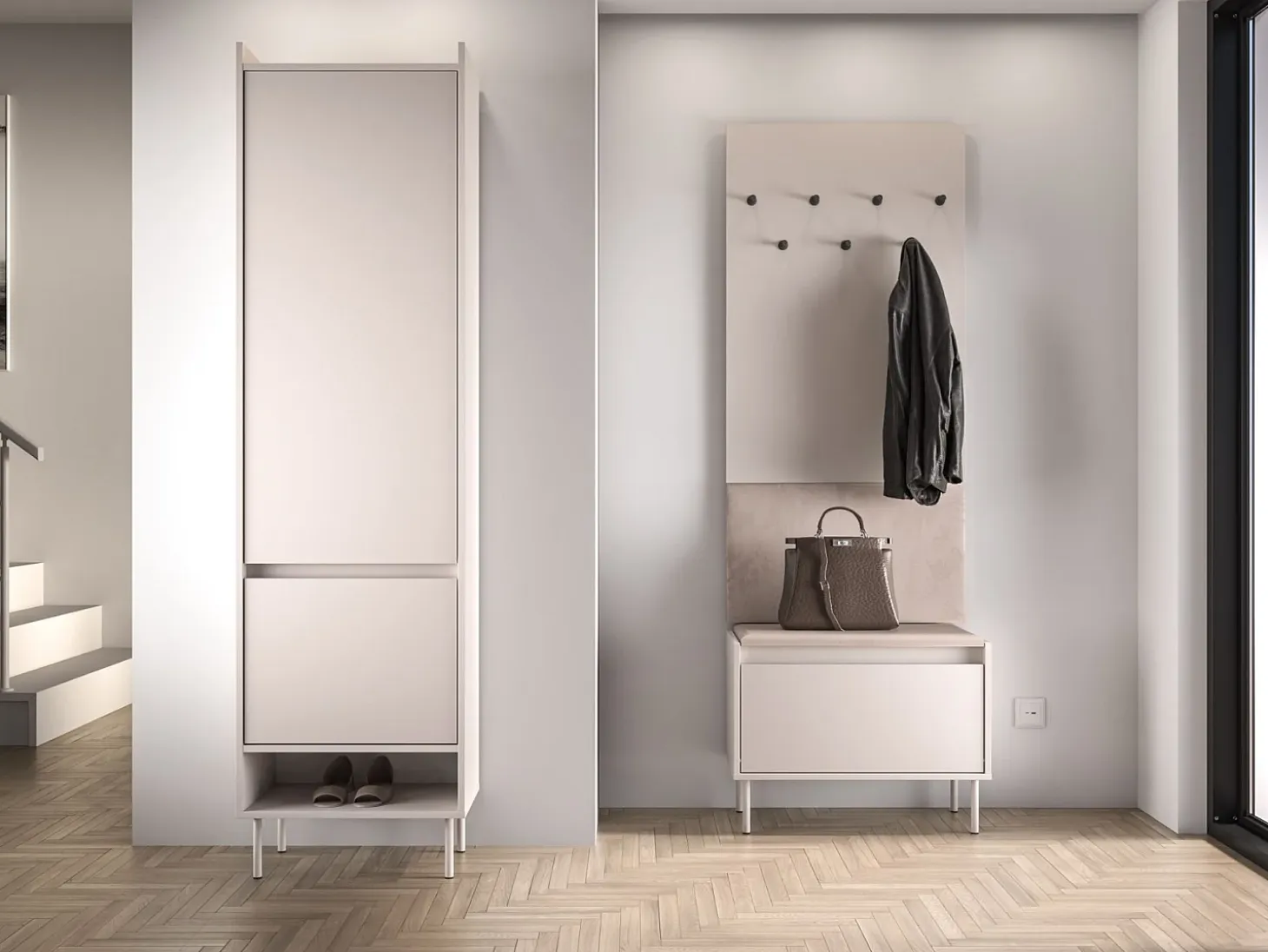 Perchero de pared - 69 cm - beige grisáceo - DIOCE