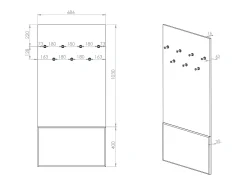 Perchero de pared - 69 cm - beige grisáceo - DIOCE