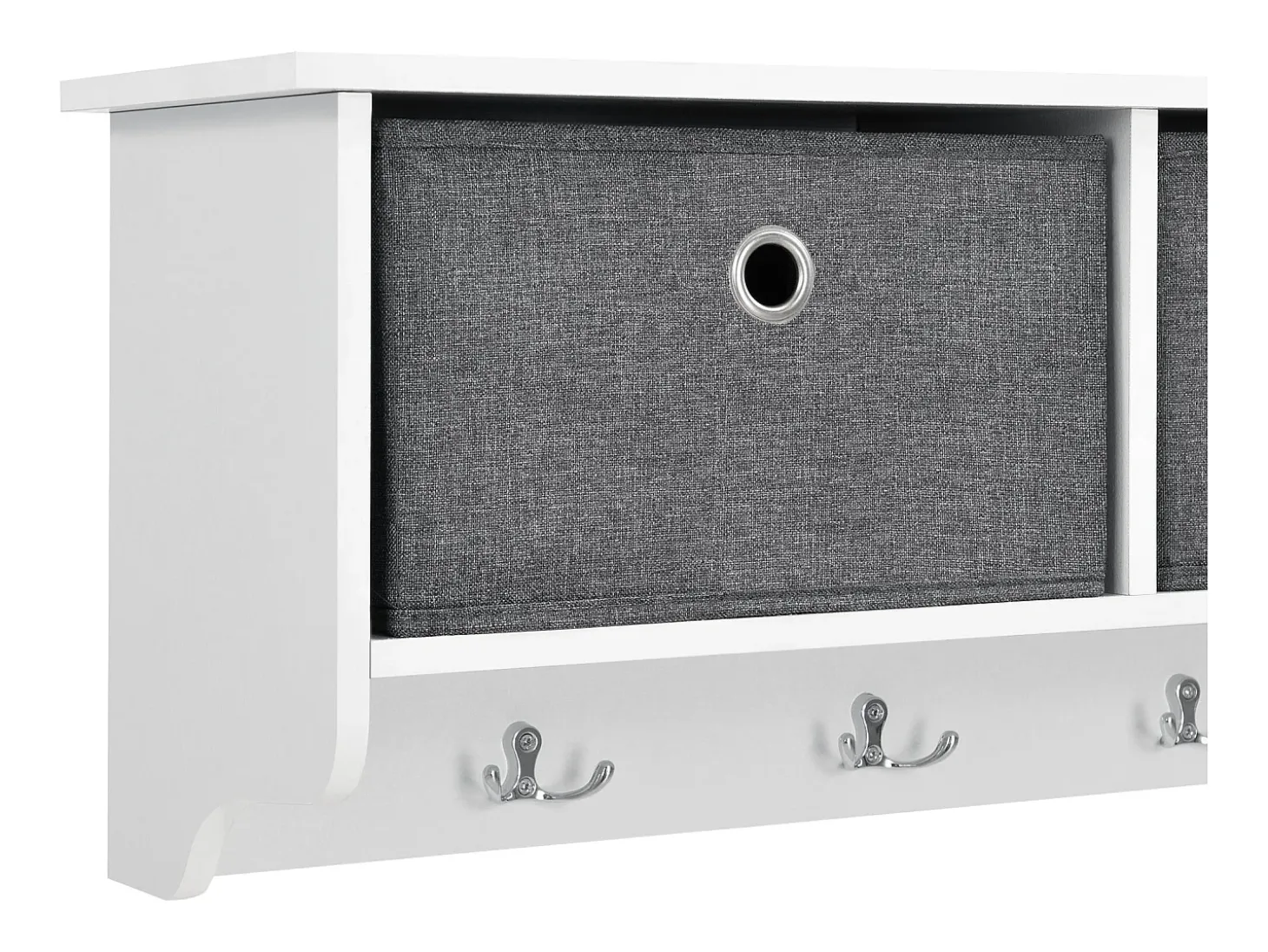 Perchero de pared 30 x 100 x 20 cm blanco gris plata 03_0008181