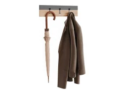 Perchero de pared antracita/roble dorado 60x1.6x15 orlando