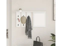 Perchero de pared Blanco 85 x 10 x 45 cm Madera de ingeniería