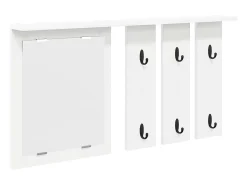 Perchero de pared Blanco 85 x 10 x 45 cm Madera de ingeniería