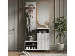 Perchero de pared blanco 43x27x120 eliza