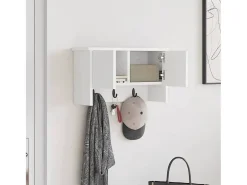 Perchero de pared Blanco 50 x 20 x 30 cm Madera de ingeniería