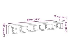 Perchero de pared Blanco 80 x 10,5 x 10,5 cm Madera de ingeniería