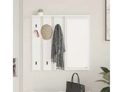 Perchero de pared Blanco 84 x 10 x 80 cm Madera de ingeniería