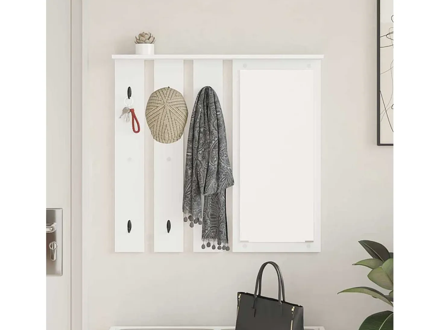 Perchero de pared Blanco 84 x 10 x 80 cm Madera de ingeniería