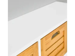 Perchero de pared con 3 Cestas y 4 Ganchos Estante de Pared para Pasillo Entrada 80 x 20 x 25 cm FHK19-WN SoBuy ES