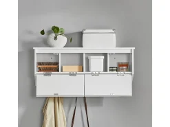 Perchero de pared con 2 Puertas y 5 Ganchos Estante de Pared para Pasillo Entrada 78 x 20 x 30 cm FHK24-W SoBuy ES