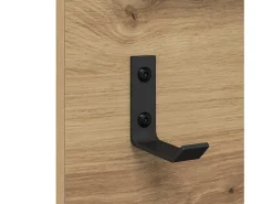 Perchero de pared con espejo, roble artesanal, 90 x 10 x 50 cm