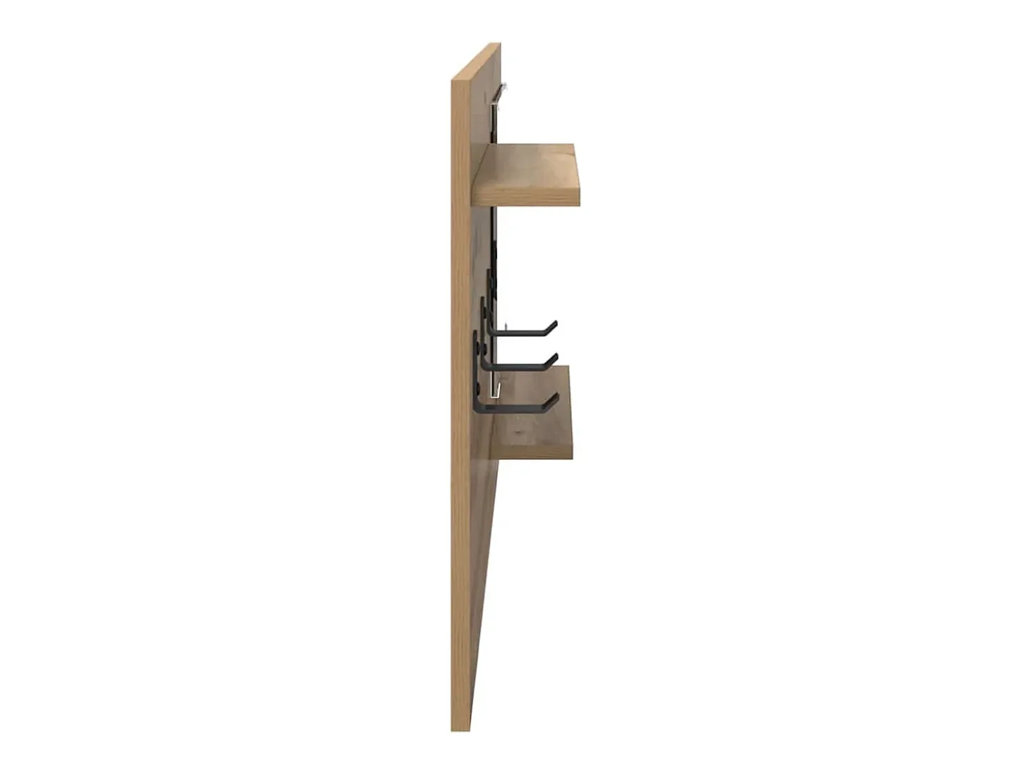 Perchero de pared con espejo, roble artesanal, 90 x 10 x 50 cm