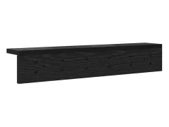 Perchero de pared con estante Roble negro 60 x 10,5 x 10,5 cm
