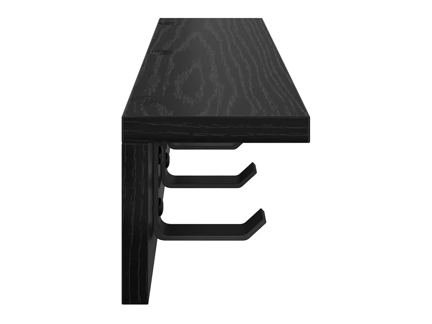 Perchero de pared con estante Roble negro 60 x 10,5 x 10,5 cm