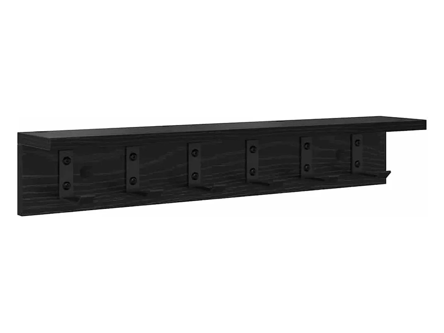 Perchero de pared con estante Roble negro 60 x 10,5 x 10,5 cm