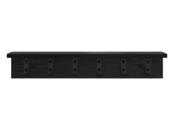 Perchero de pared con estante Roble negro 60 x 10,5 x 10,5 cm