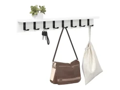 Perchero de pared con estante Blanco 100 x 10,5 x 10,5 cm