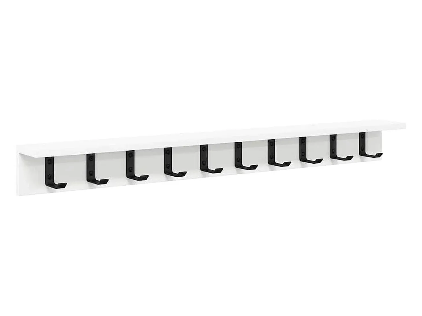 Perchero de pared con estante Blanco 100 x 10,5 x 10,5 cm