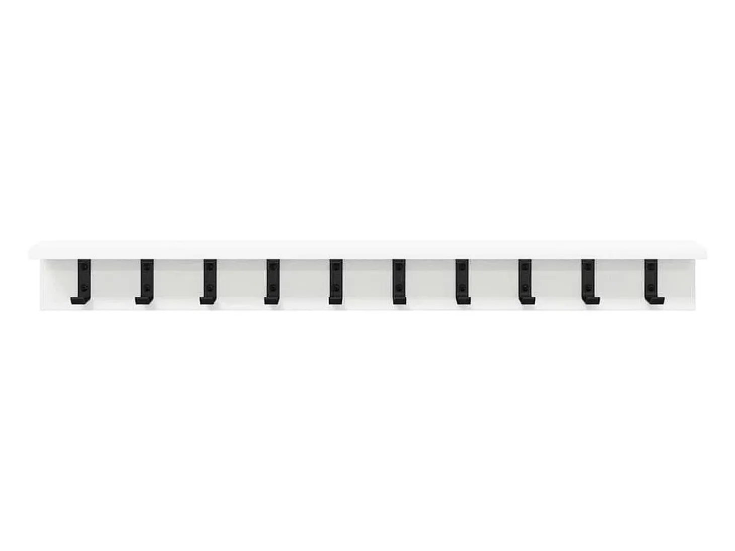 Perchero de pared con estante Blanco 100 x 10,5 x 10,5 cm
