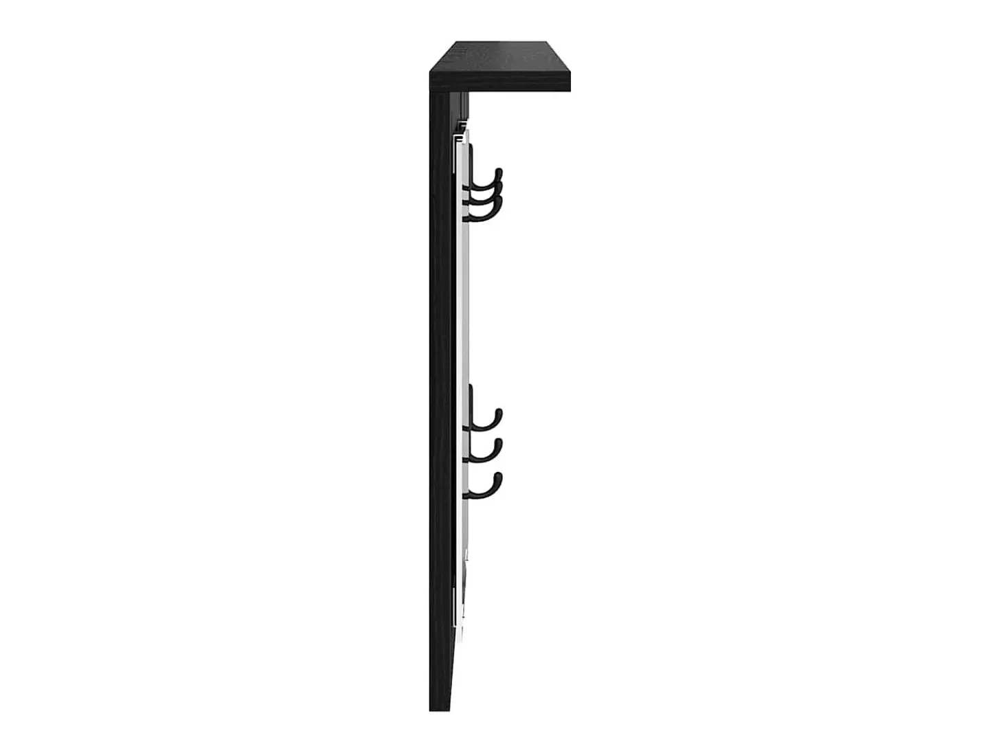 Perchero de pared con estante Roble negro 85 x 10 x 45 cm